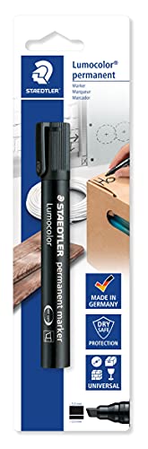 Marcador STAEDTLER Lumocolor 350 Ponta Biselada Preto Staedtler - Marcadores e marcadores de texto - ponta biselada, preto, traço fino, resistente à luminosidade
