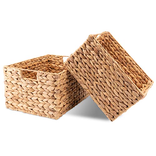 Cesto Decorativo Ladrão de Água Jacinto (Castanho - 38x38xH30cm) Decorasian - Cestas - castanho, 38x38x30cm
