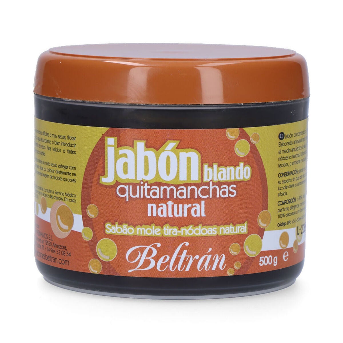 Sabonete BELTRAN Quita Manchas Natural (500g) Jabones Beltrán - Removedores de manchas de tecido - natural, quitamanchas, óleo vegetal, suave