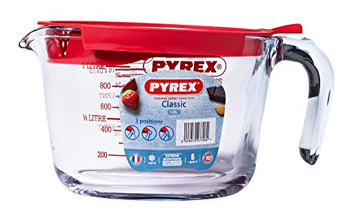 Medidor de Leite PYREX Glass Measuring Cup 1 L Pyrex - Medidores de copos e colheres - 1 l, vidro, transparente, antiaderente