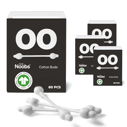 Love Noobs Guarda-Orelhas de Algodão 100% Orgânicos Robust Ventures LTD - Banho e corpo - orgânicos, ultra macios, biodegradáveis, fibras naturais