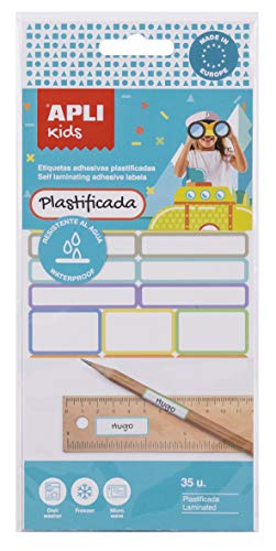 Etiquetas APLI Plastificadas Surtidas (Branco - 46,5 x 10 mm - 14 peças) Apli kids - Papel de impressora e copiadora - plastificadas, branco, 46,5x10mm, 14 peças
