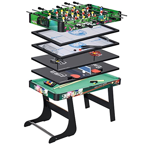Mesa de jogos HOMCOM | 6 em 1 (Multicor - 118 x 104 x 71 cm) SPANISH AOSOM - Jogos de interior - 6 em 1, multicor, 118 x 104 x 71 cm, compacto, dobrável