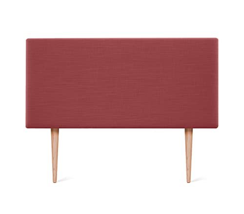 Cabeceira para cama de linho natural liso com cabecote tapizado DHOME | Vermelho DHOME - Cabeceiras e peseiras - cama, linho, vermelho