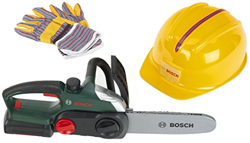 Conjunto de Brincar THEO KLEIN Bosch Chainsaw com Capacete e Luvas KLEIN - Ferramentas de brinquedo - serra elétrica, capacete, luvas, removíveis
