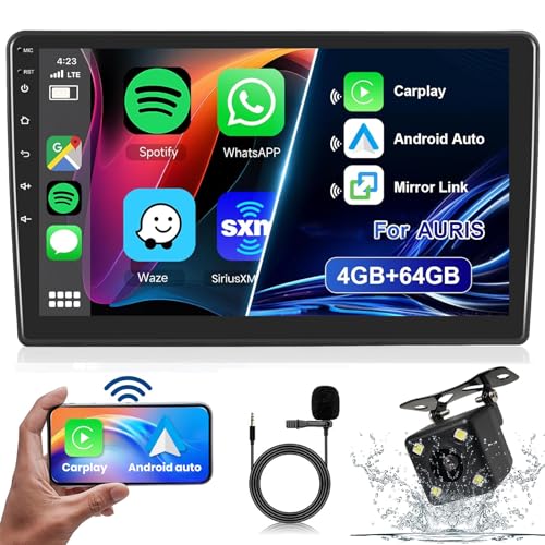 Autorrádio 4G+64GB para Toyota Auris 2006-2011 IILAHUI - Ferramentas de medição e sensores - 4g, 64gb, usb, preto