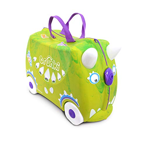 Mala de Viagem Infantil TRUNKI Trunkisaurus Rex Verde Trunki - Malas - 1,8 litros, bolso interior, correias elásticas, alça de transporte