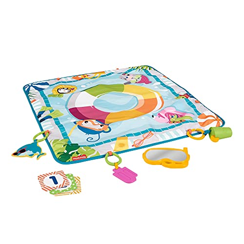 Tapete de Atividades FISHER-PRICE Splashing Water Playmat Fisher-Price - Brinquedos - piscina, 4 brinquedos, capacidades motoras, registador de feitos