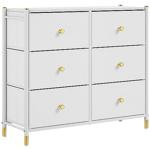 Armário de Cozinha YITAHOME | Branco (Armazenamento e limpeza) YITAHOME - Guarda-roupas - 6 gavetas, MDF, metal, 10 kg