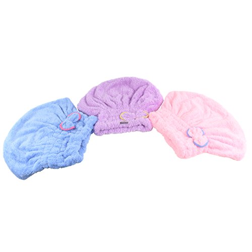 Toalha para o Cabelo DIANOO 3Pcs Bowknot Ultra Absorbent Dianoo - Toalhas - ultra absorvente, 3 peças, bowknot