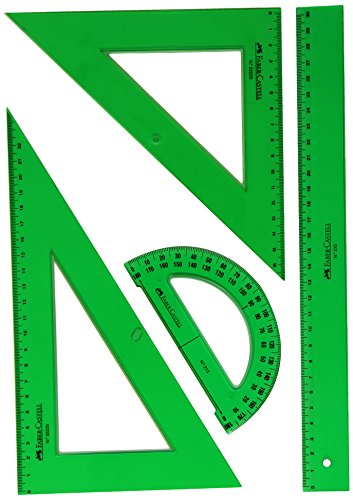 Estojo FABER-CASTELL Dibujo Verde e Transparente (4 peças) Faber-Castell - Réguas - estojo, faber-castell, dibujo, verde, transparente, peças