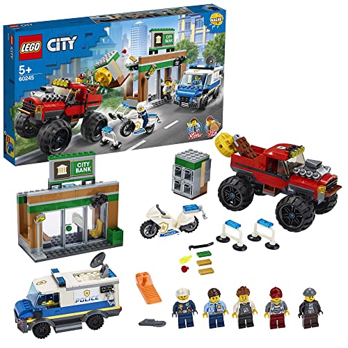 LEGO City - Ataque de Carro Gigante da Polícia - 60245 (Idade Mínima: 5) LEGO - Blocos de encaixe - lego city, ataque carro polícia, 5 anos, monster truck, minifiguras, cofre magnético