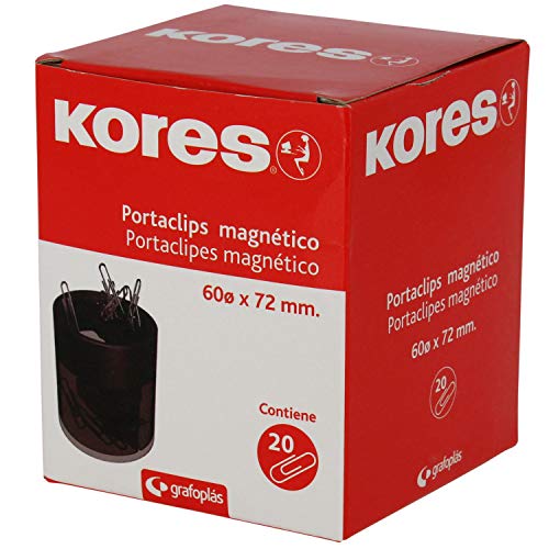 Porta-Clips Magnético KORES (Preto - Polipropileno) Grafoplás - Prendedores de latão - magnético, preto, polipropileno