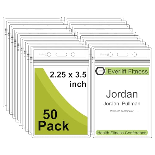 Pack 50 Etiquetas para Impressão FUSHING S BadgeHoldersClear50P - Porta-crachás e porta-bilhetes - 50 etiquetas, impressão, fushing s
