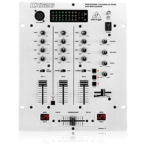 Mesa de mistura BEHRINGER DX626 (Canais: 2) Behringer - Mesas de áudio - mesa mistura, 2 canais, preto azul cinzento, com fios