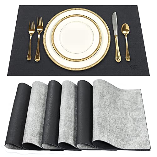 Conjunto de 6 Coberturas de Couro PU Modernas SUEH DESIGN SUEH DESIGN - Individuais - conjunto, 6 coberturas, couro pu, modernas, sueh design