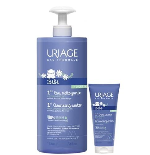 Cuidado Bebé URIAGE Pack de 1ª Agua Limpiadora + 1ª Crema Limpiadora (1 L + 200 ml) PARAVOSTRA - Banho e corpo - limpeza, bebé, urieage, 1 l