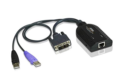 Adaptador ATEN (VGA e USB A - VGA, USB A e PS/2 - 10 m - Preto) ATEN - Cabos kvm - usb a, vga, ps/2, 10 m
