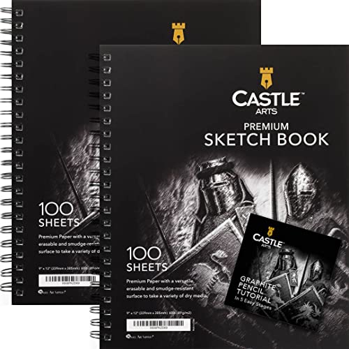 Conjunto de cadernos Castle Art Supplies 23x30 cm (2 unidades) Castle Art Supplies - Papel de arte e artesanato - 2 unidades, 23x30 cm, 200 folhas, sem ácidos