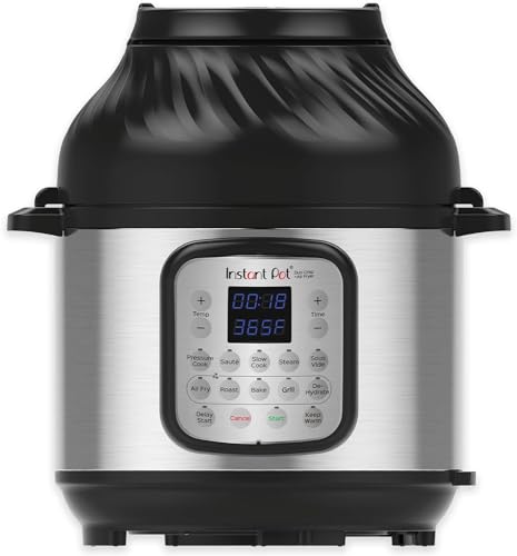 Instant Pot Duo Crisp + Air Fryer 8L Aço Inoxidável Instant Pot - Eletrodomésticos - 8 L, air fryer, 15 programas, inox