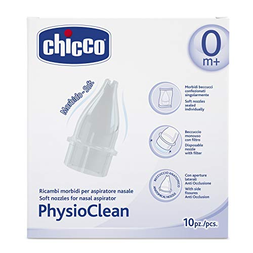 Recargas para Aspiradores de Nasal CHICCO PhysioClean 10 Unidades Chicco - Cuidados respiratórios - aspirador nasal, fácil de usar, bicos com filtro, anti-oclusão