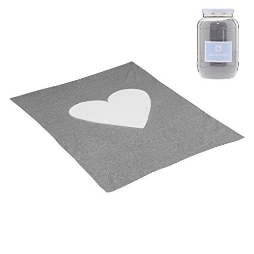Manta de Algodão para Berço CUORE Cinza (80 x 100 cm) Cambrass - Roupa de cama - algodão, berço, cinza, 80x100 cm