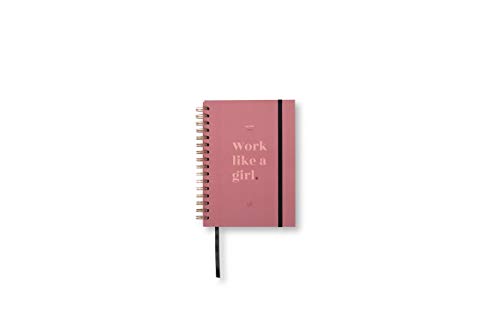 Agenda Semanal 2020-21 Diurna Work Like A Girl 16 X 20 Cm UO - Calendários, organizadores e planejadores - agenda semanal, capa dura, ano impresso, semanas, página mês, fecho elástico