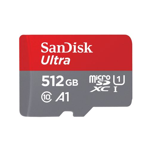 Cartão de memória SANDISK 512GB Ultra microSDXC + adaptador SD Sandisk - Cartões de memória flash - 512 GB, MicroSDXC, Classe 10, 120 MB/s