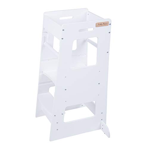 Torre de aprendizado para crianças KIDDYMOON ST-003 | Branco (Puericultura - Protecção) KiddyMoon - Escadas e andaimes - aprendizagem, crianças, branco