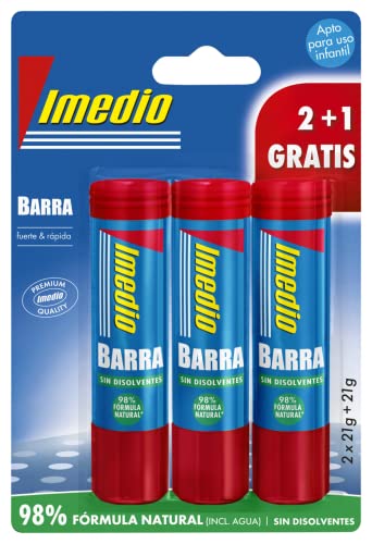 Fita Adesiva IMEDIO Pack Barra Adesiva Sem Dissolventes 2X21+21 Grs Imedio Productos Imedio S.A - Adesivos e ímãs para artesanato - sem dissolventes, 98% naturais, colagem resistente, durável