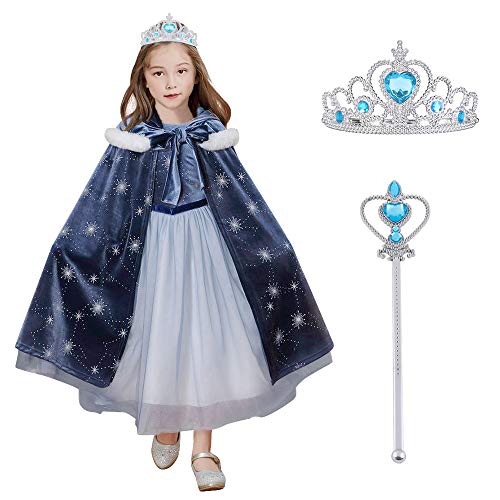 Fato de Menina DISFRAZZES Princesa Elsa (Tam: 3 a 4 anos) URAQT - Brincadeira de faz de conta - poliéster, capuz, luvas, varinha mágica