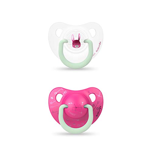 Conjunto de chupetas SUAVINEX (Rosa - Silicone) Suavinex - Chupetas e mordedores - tetina anatômica, silicone, perlada, 2 chupetes