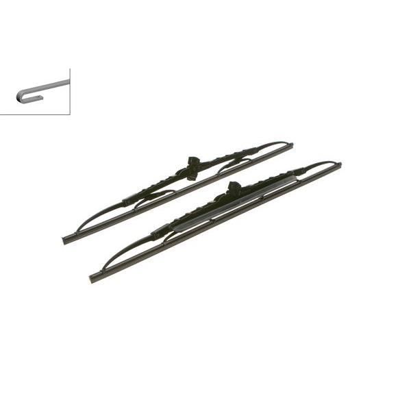 Conjunto de 2 Escovas Limpa-Para-Brisas Bosch 532S Bosch - Peças e acessórios para janelas de veículos automotores - limpa-parabrisas, preto, plástico, 40 cm, 2 peças