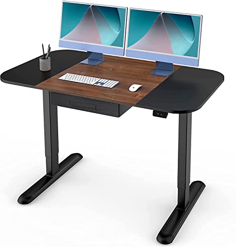 Secretária de Pé FENGE Standing Desk Preto e Castanho Fenge - Mobiliário de escritório - preto, castanho, mfa, elevável