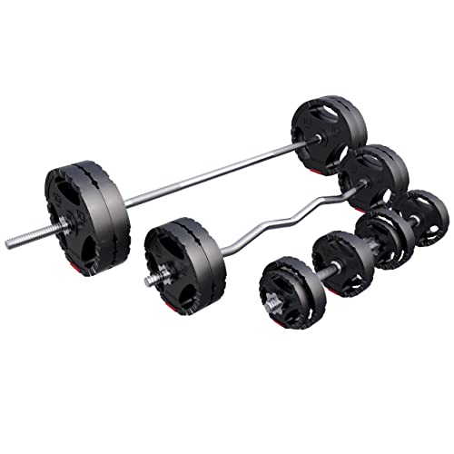 Conjunto de Halteres GORILLA SPORTS Plástico (Preto - 100 kg) GORILLA SPORTS GMBH - Exercício e fitness - conjunto, halteres, gorilla sports, plástico, preto, 100 kg