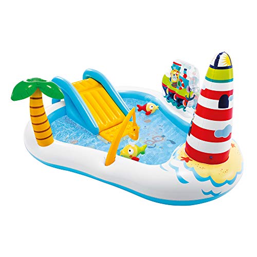 Piscina Insuflável INTEX Fishing Fun Play Center (218x188cm) INTEX - Brinquedos - 218x188cm, tobogan, palmeira, pesca