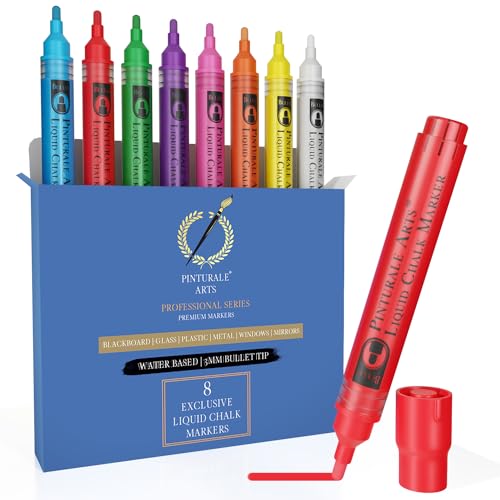 Conjunto de 8 Marcadores Liquidos para Quadro Branco - Tiza Pinturale Arts - Marcadores e marcadores de texto - líquido, quadro branco, tiza