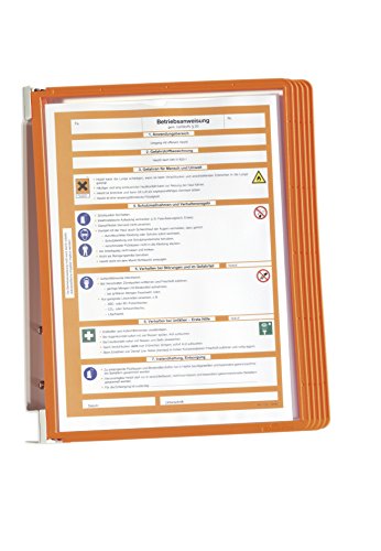 Sistema de Parede DURABLE Vario Wall 5 Laranja Durable - Suportes para revistas - sistema parede, durável vario wall 5 laranja, suportes robustos, painéis plástico polipropileno, mecanismo ganchos