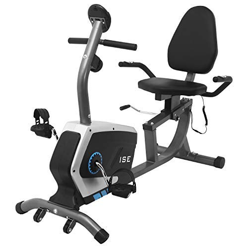 Bicicleta Estática ISE Static Bike (Preto - 53 x 122 cm) ISE - Bicicletas de exercício - bicicleta estática, exercícios em casa, freio magnético, mostrador LCD