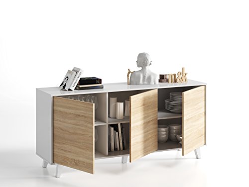 Aparador HABITDESIGN Zaiken Plus (Branco - Melamina - 154x75x41cm) conforama - Buffets e aparadores - branco, melamina, 154x75x41cm