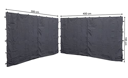Painéis de Parede QUICKSTAR 3x4m Cinza (RAL 7012) Quick-Star GmbH - Acessórios para toldos e gazebos - 3x4m, cinza, ral 7012