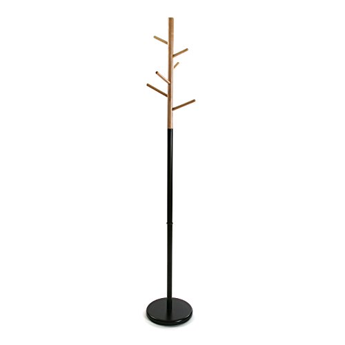 Cabide de Parede SKRAUT HOME Madeira e Metal (28 x 28 x 171 cm) VERSA - Cabides para casacos e chapéus - madeira, metal, bambu, modernista