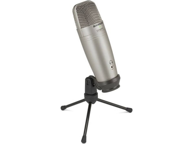 Microfone Condensador SAMSON C01U Pro (Com fios) Samson - Microfones - microfone condensador, usb, diafragma grande, som cristalino, saída de auscultadores, resposta de frequência