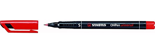 Marcadores Permanentes STABILO OHPen Ponta Fina Vermelho (Caixa de 10) Stabilo - Marcadores e marcadores de texto - ponta fina, corpo alumínio, tinta permanente, clip