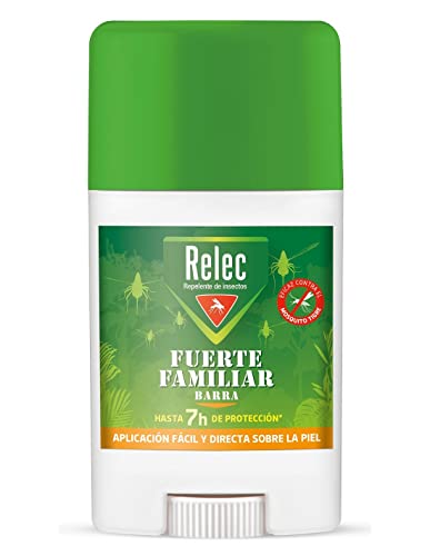 Barra Repelente Mosquito RELEC Fuerte Familiar Relec - Repelente de insetos para a pele - proteção 7h, exterior, clima temperado, barra 100g