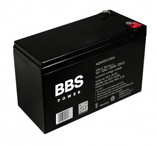 Bateria Chumbo-Acrilonitrila (Pb) BBS POWER AGM12V7.2AH BBS Power - Baterias - chumbo-acrilonitrila, 7.2 Ah, 12 v