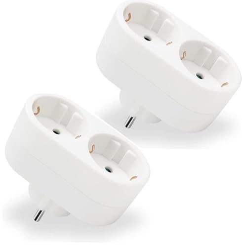 Adaptador de Energia EXTRASTAR 2 em 1 Adaptador Plano com 2 Tomas EXTRASTAR - Fios e cabos elétricos - adaptador, energia, extrastar, plano, 2 tomas