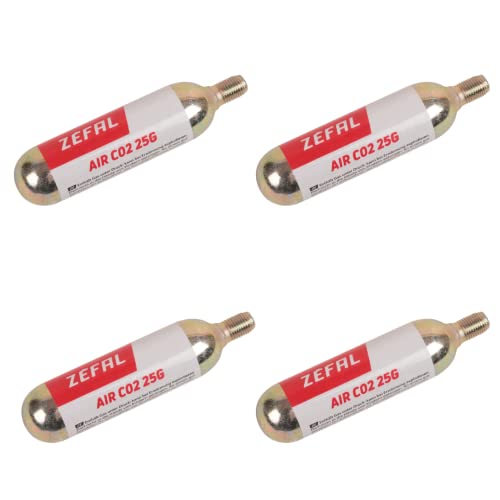 Cartucho de Co2 com Roseta 25G (4 Unidades) Zefal - Munição - rosca, 25g, reciclável, aço