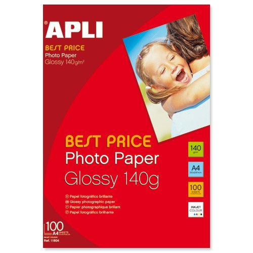 Papel Fotográfico APLI PHOTO PAPER BEST PRICE APLI - Papel de impressora e copiadora - apli, photo paper, best price, 100 folhas A4, brilho, 140 g/m²