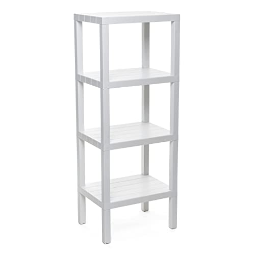 Estante TATAY Lombok (Branco - Polipropileno - 38 x 29 x 100 cm) TATAY - Estantes e prateleiras de pé - polipropileno, 38 x 29 x 100 cm, 10 kg, fácil montagem